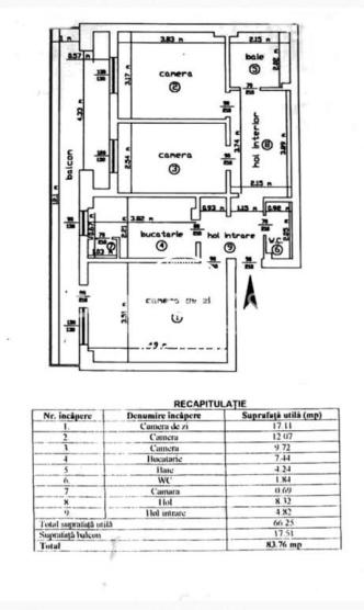 Vanzare apartament 3 camere, Centrul Civic, Iasi