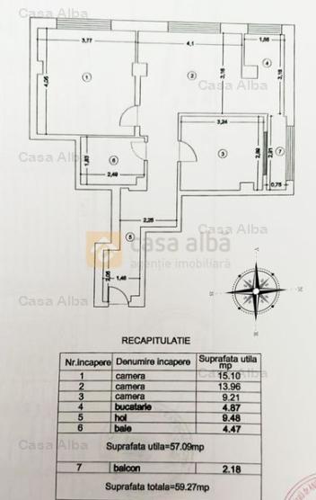 Tatarasi, bloc nou, apartament 3 camere decomandat