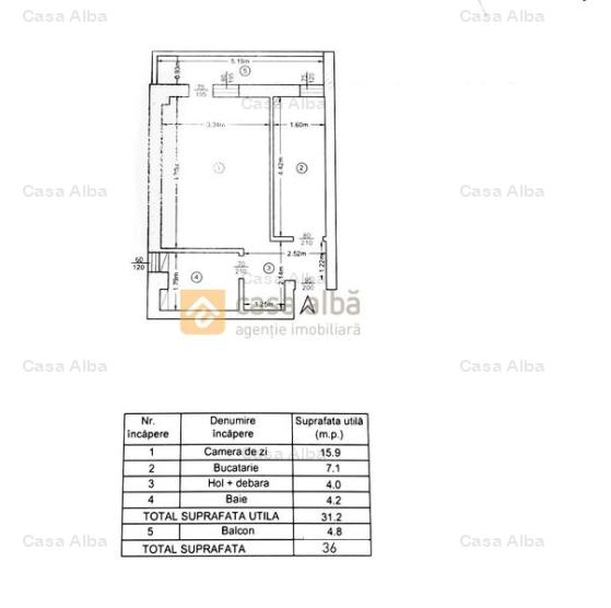 Imobil nou, 1 camera decomandat, partial mobilat, loc parcare