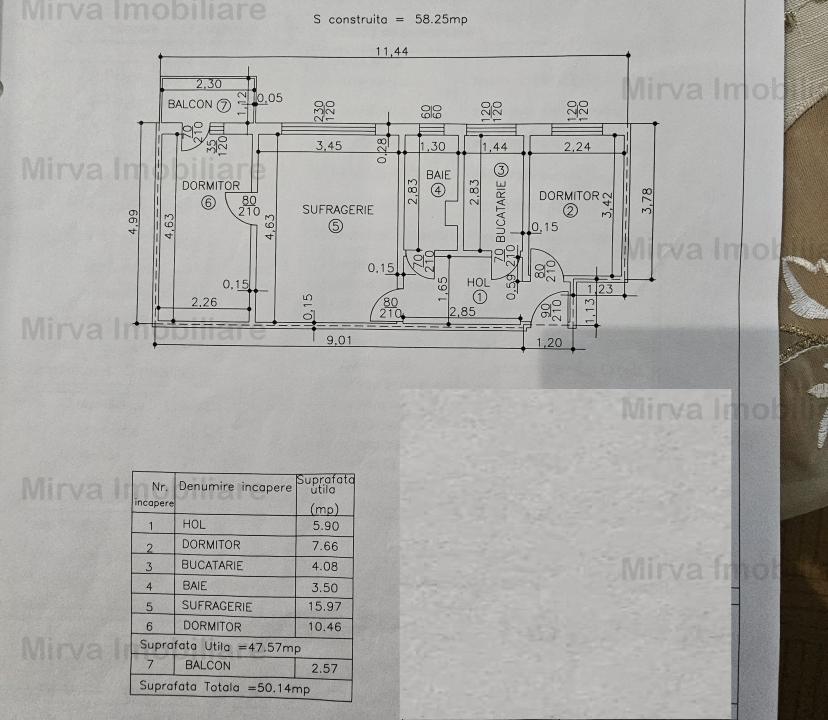 Vanzare apartament 3 camere, semi-mobilat, zona Vest