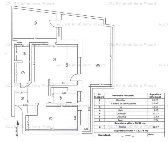 AZURA Imobiliare - Ap 3 camere + Garaj, Et 3, ULTRACENTRAL, Bloc Nou