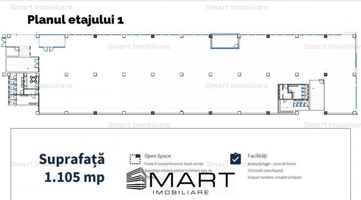 Spatiu birouri 1100 mp zona Industriala Vest