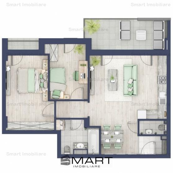 Apartament modern 3 camere in bloc nou cu lift  Turnisor