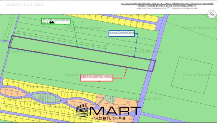 Teren intravilan 20.000 mp ( 37 parcele ) cu PUZ Sura Mica