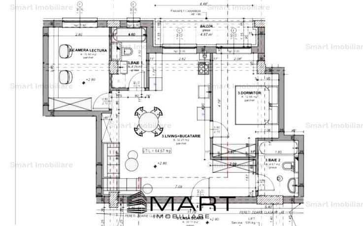 Apartament 3 camere 65 mp in Kastani Residence