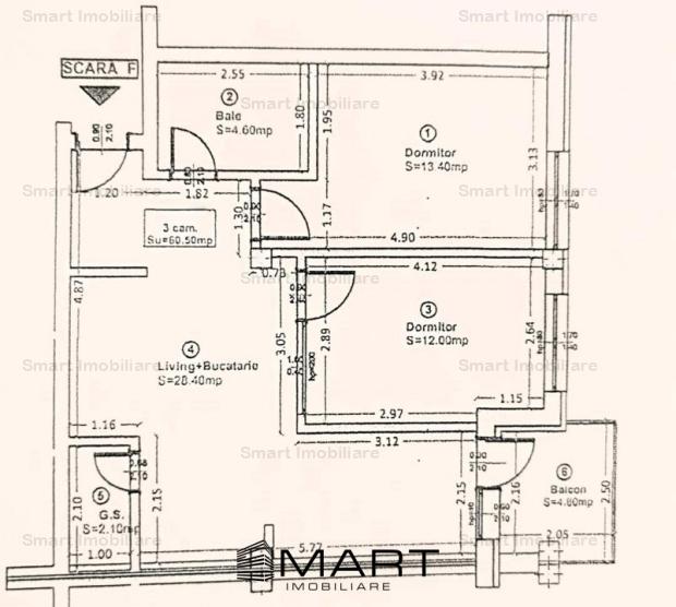 Apartament 3 camere 61mp, etaj 1 Turnisor