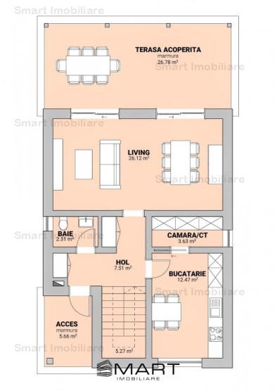 Casa individuala 120 mp cu teren 500 mp Sura Mica