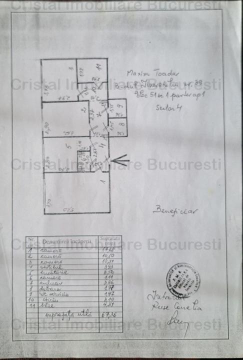 Apartament 3 camere,  vis a vis de Parc Tineretului. 