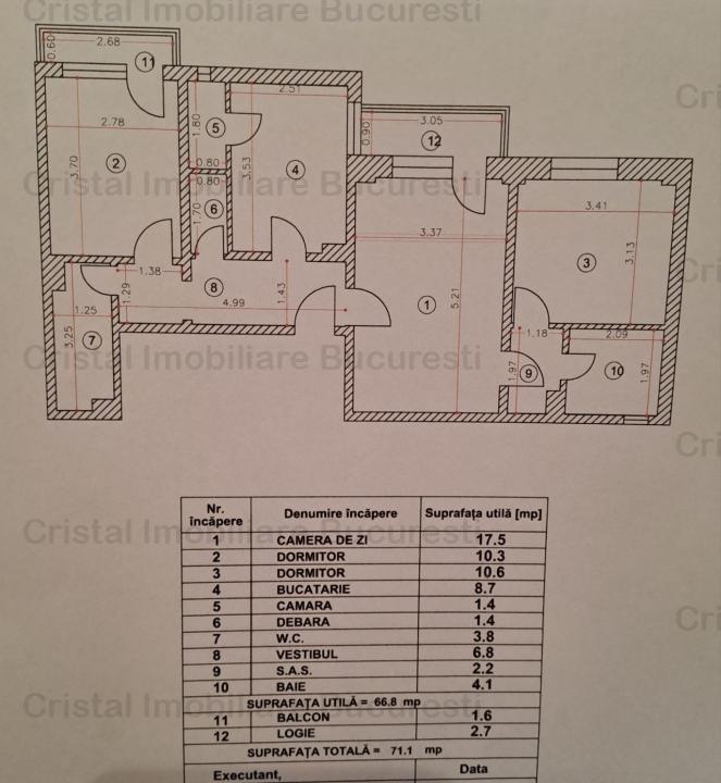 Apartament 3 camere, sosMihai Bravu 5 min metrou Drsitor, pos centrala, parcare