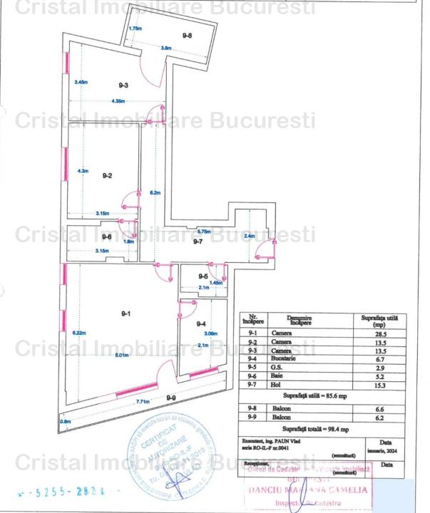 Ap 2 camere, incalzire pardoseala, bloc nou, bucatarie inchisa, 7 min metrou Mihai Bravu