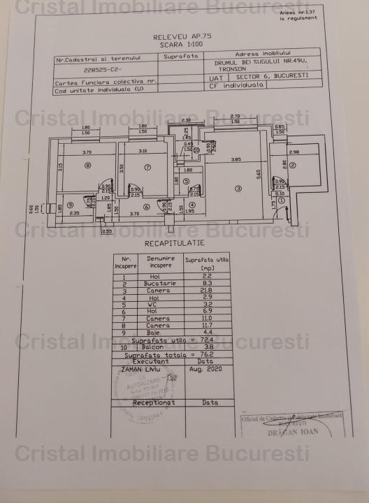 Apartament 3 camere de vanzare zona Pacii 