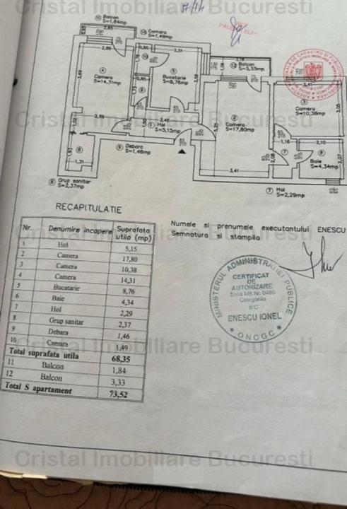 Apartament 3 camere de vanzare Gorjului ,bloc reabilitat cu centrala proprie