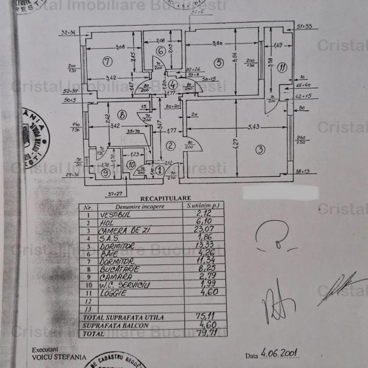 Apartament 3 camere Mihail Sebastian/13 Septembrie/Parcare/Centrala