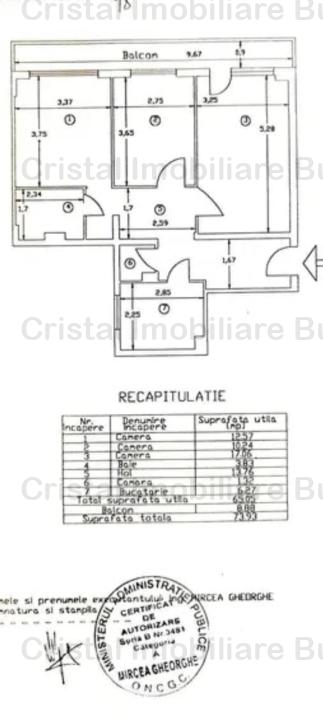 De vanzare apartament 3 camere, decomandat, zona Doamna Ghica