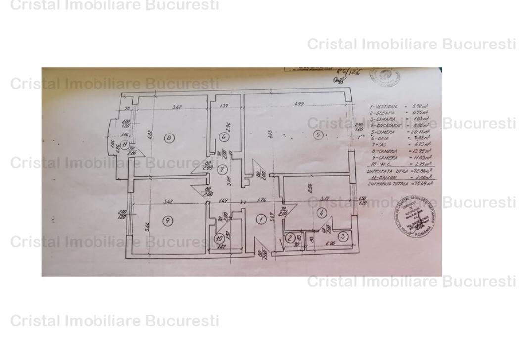 Apartament 3 camere de vanzare  Lujerului