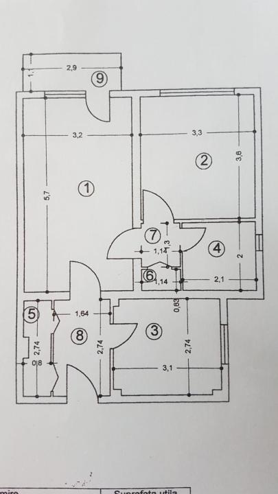 Apartament 2 camere ,Zona 13 septembrie