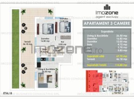 Apartament Superb cu 3 Camere si Terasa, 2 Bai, 2 Dormitoare, Langa Metrou Pacii