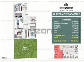 3 CAMERE – 55 MP CURTE – METROU PACII – AUTOGARA MILITARI  – COMISION 0%