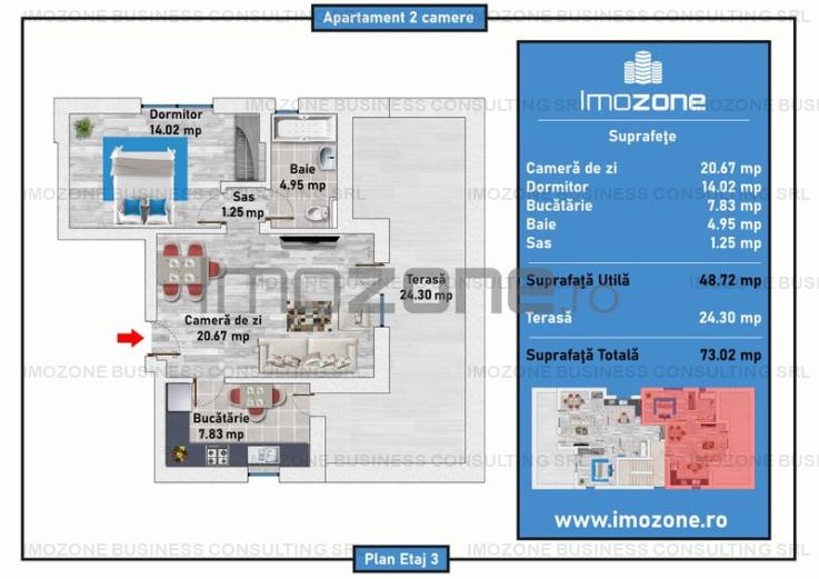 Prelungirea Ghencea, 2 camere cu terasa in bloc nou 2023, centrala proprie