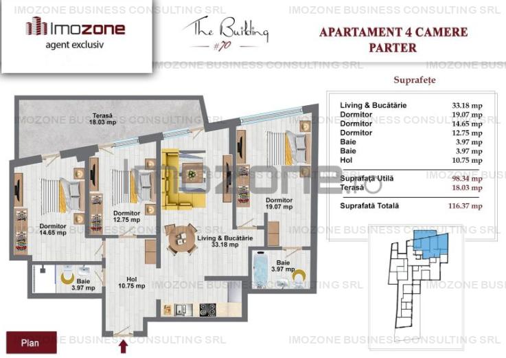 SPATIU COMERCIAL DE VANZARE 100MP + 17 TERASA - BOXA INCLUSA DE 9MP LA SUBSOL