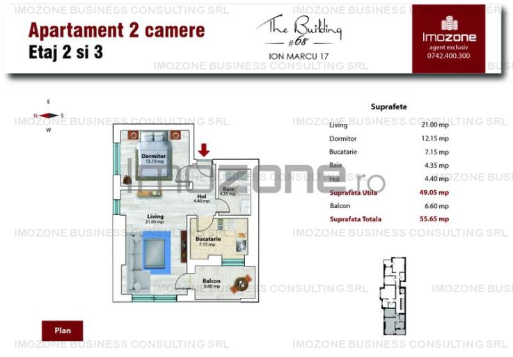 De inchiriat-apartament 2 camere, decomandat, etaj 1/5, Dr. Taberei - Plaza Mall