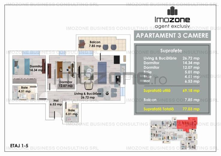 PRIMA INCHIRIERE, 3 Camere, 2 bai, mobilat/utilat, 6 minute METROU Pacii