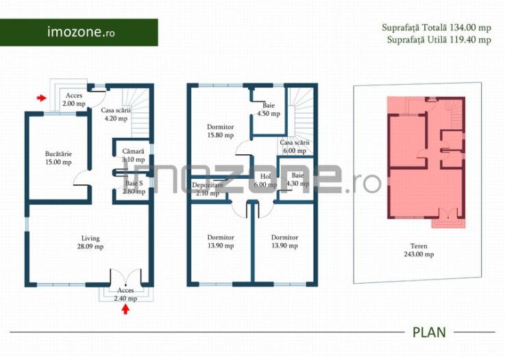 Casa individuala, Prel. Ghencea Maracineni, 4 cam, 134 mp.,  comision 0%