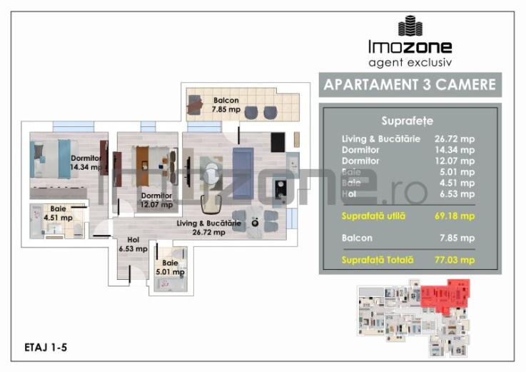 3 Camere, 2 bai, etaj 5 din 8, 6 minute METROU Pacii, Kaufland-Lidl, finalizat