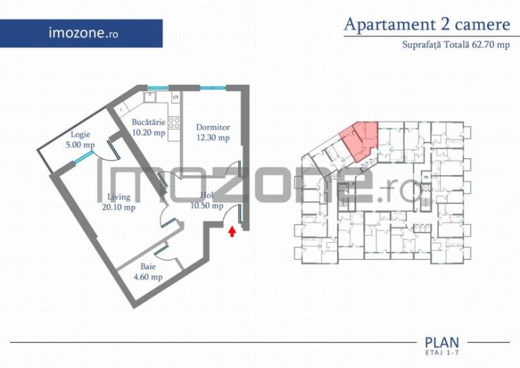 Apartament 2 Camere | 62 mp | Bloc Nou | Metrou Pacii / Preciziei | Militari