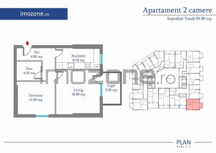 Apartament 2 Camere | 67 mp | Bloc Nou | Metrou Pacii / Preciziei | Militari