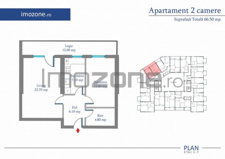 Apartament 2 Camere | 65 mp | Bloc Nou | Metrou Pacii / Preciziei | Militari