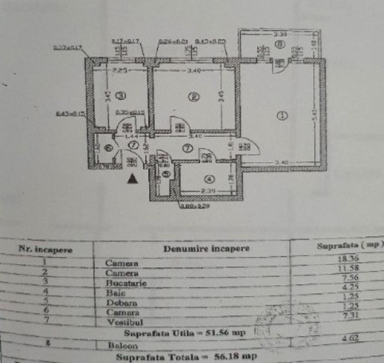 2 camere modificat in 3 camere Rahova