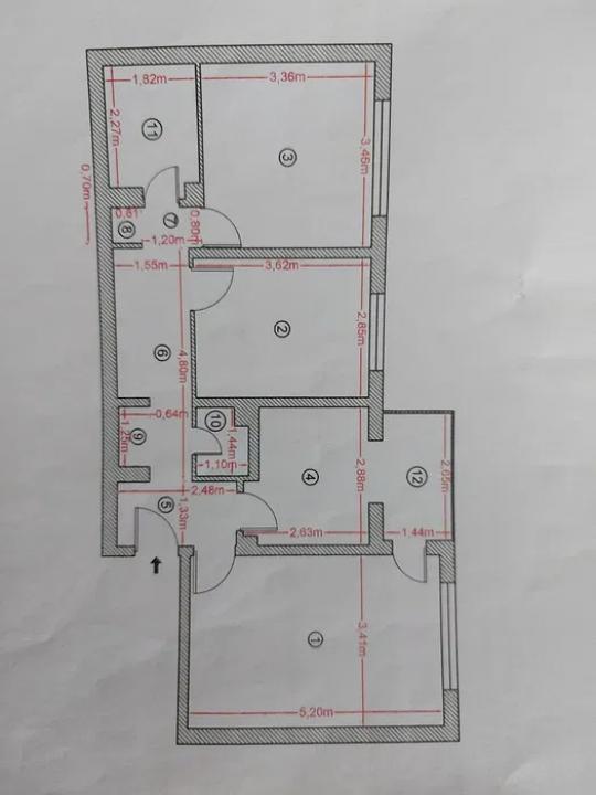 Apartament 3 camere , Apusului-Militari , 68 mp2