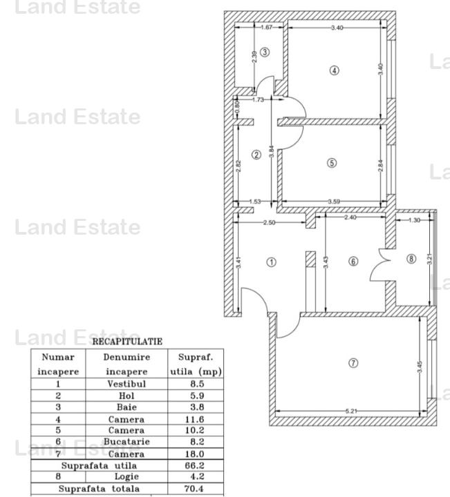 3 camere cu centrala de apartament Basarabia - Diham