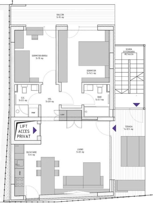 3 camere Dorobanti ( 2024-Loc parcare )