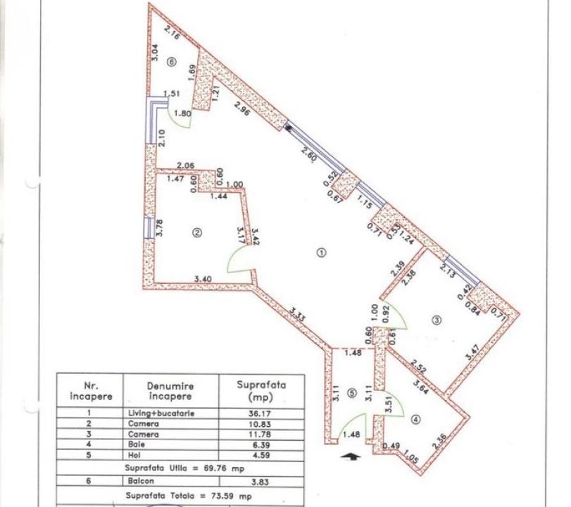 3 camere Timpuei Noi ( bloc 2014-500 m metrou )