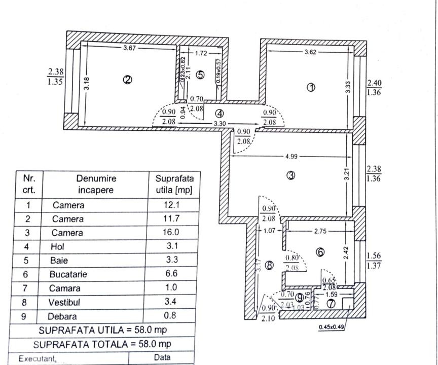 Apartament cu 3 camere Calea Giulesti (Bloc Reabilitat)