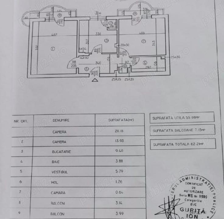 2 camere Decebal ( bloc 1994 ) 