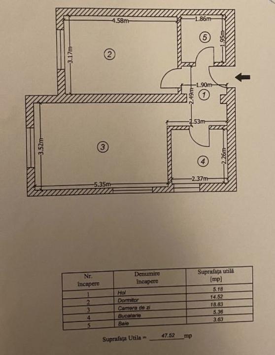 2 camere Crangasi ( 2012-5 minute metrou )