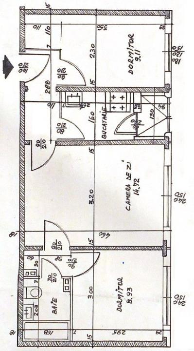 3 camere la 250m de Complexul Agro Alimentar Apusului