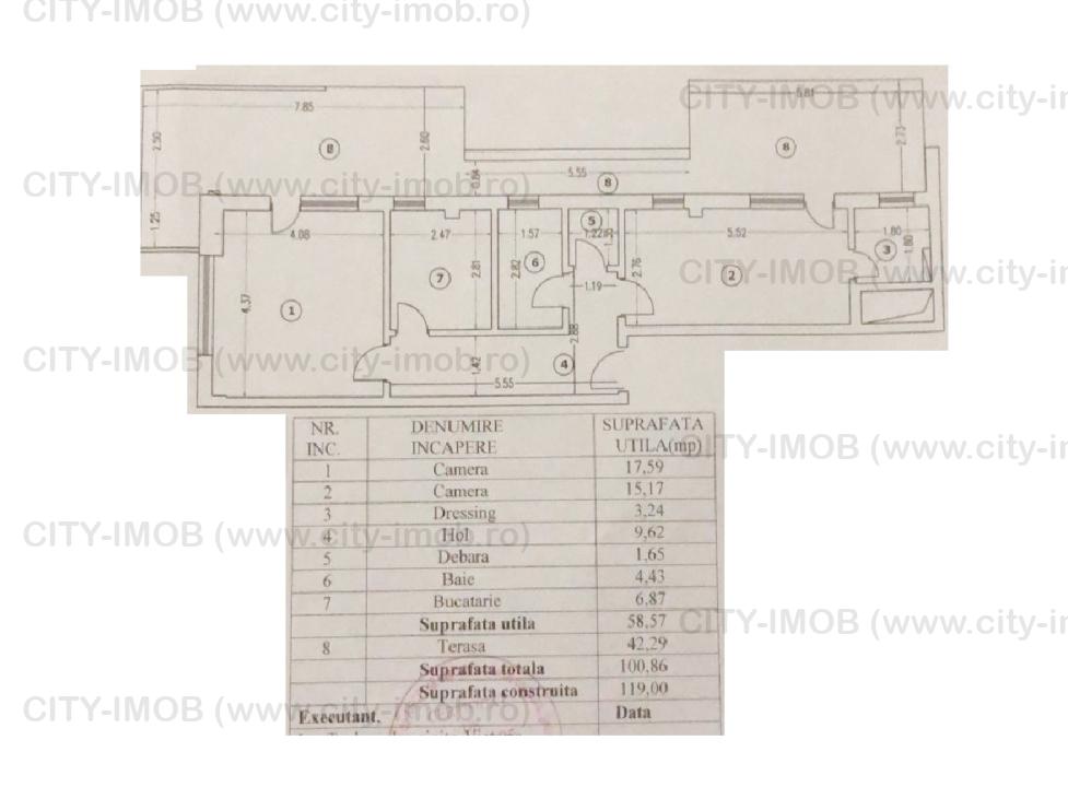 Vanzare Apartament 2 camare cu terasa 60 mp Baneasa