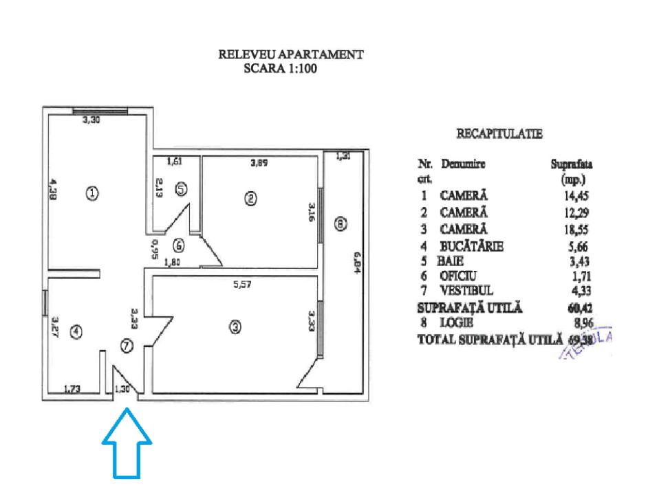 Vanzare Apartament 3 Camere Titulescu Primaria sector 1