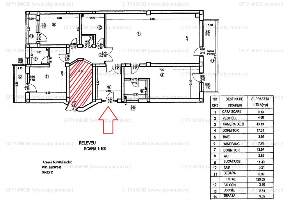 Inchiriere apartament 3 camere  BIROU 1100 euro/luna