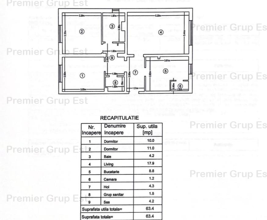 Apartament 3 camere, Centru, preț NEGOCIABIL!!