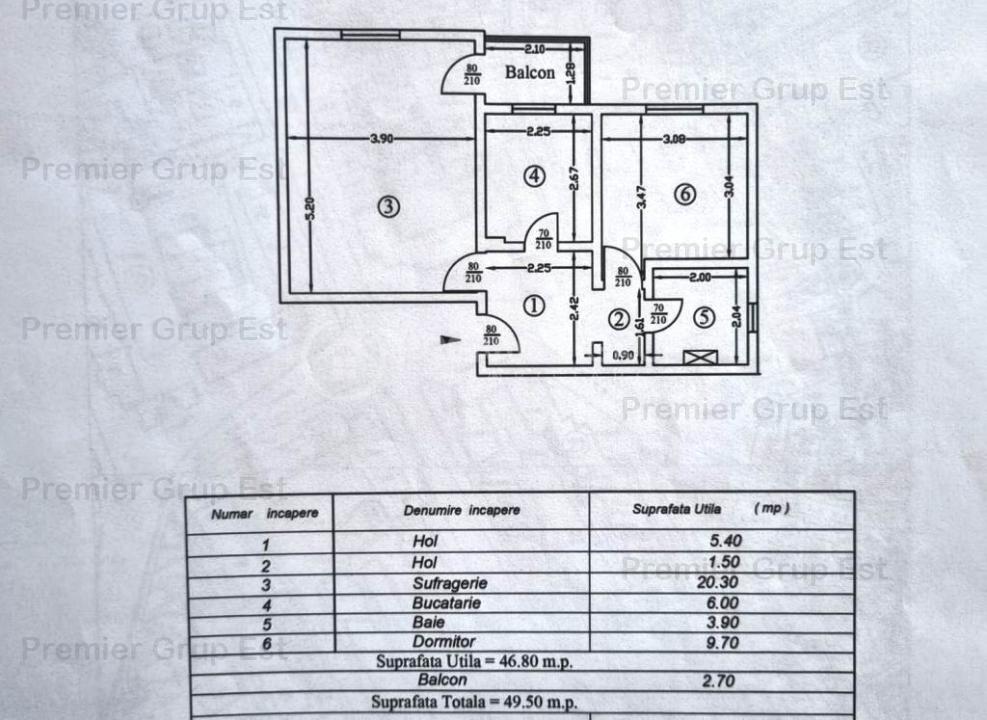 Apartament 2 camere, Podu de Fier, 50mp, CT