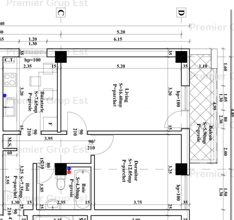 Etaj 2! Apartament 2 camere, Bucium - Visan, 54mp