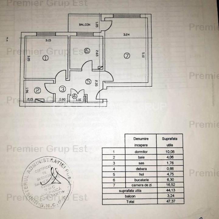 Apartament 2 camere, Podu de Fier, 49mp, CT, AC