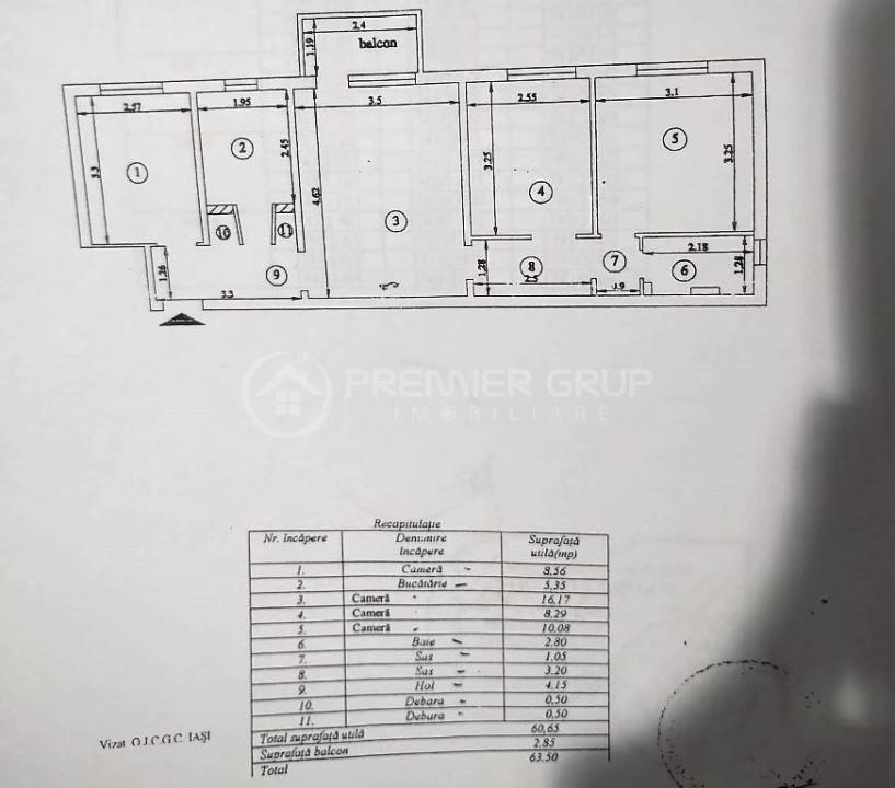 Etaj 1! Apartament 4 camere, Alexandru cel Bun, 64mp