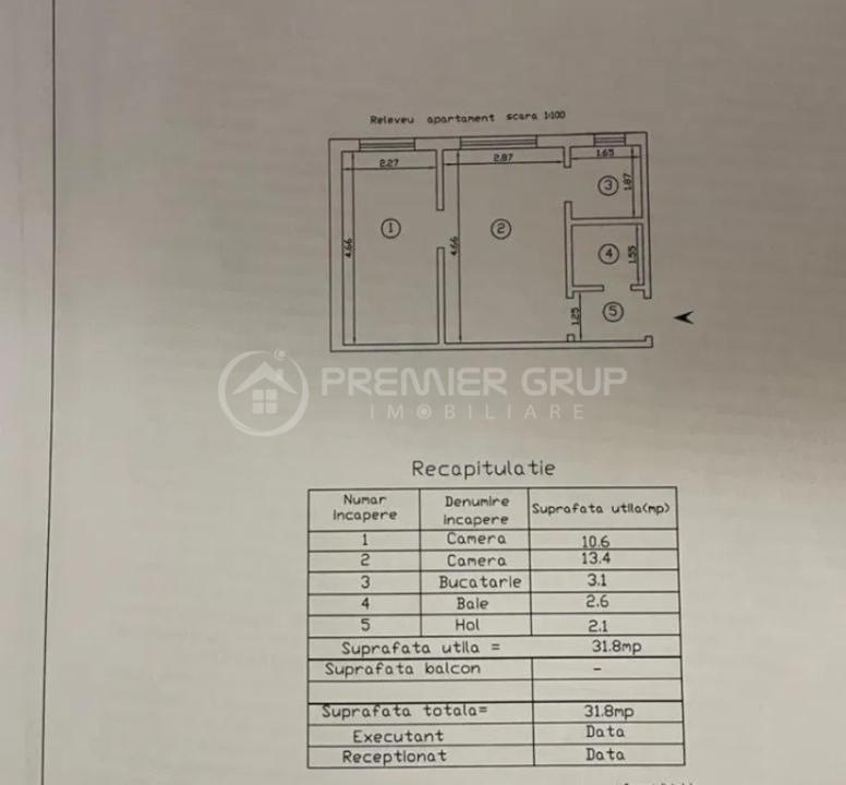 Apartament 2 camere Tatarasi, 32mp, fără risc!