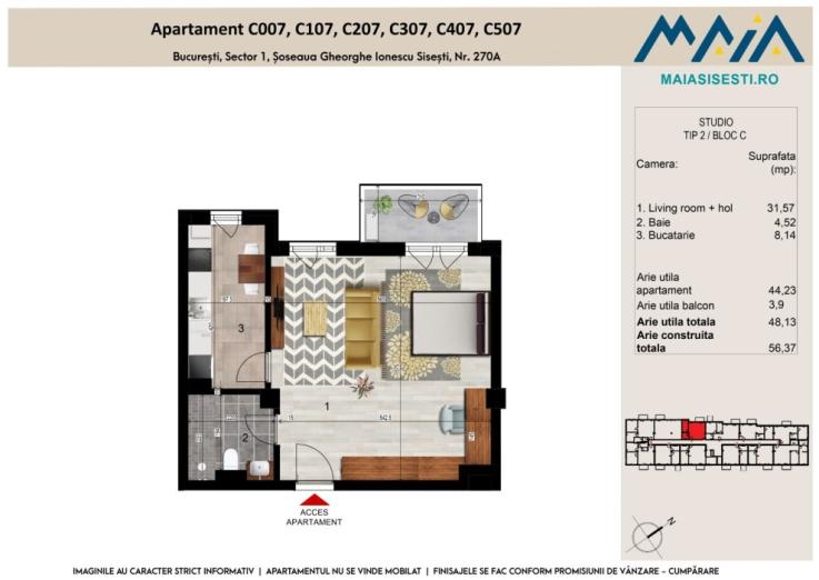 STUDIO BANEASA | MAIA | LANGA METROU STRAULESTI | FINISAJE PREMIUM